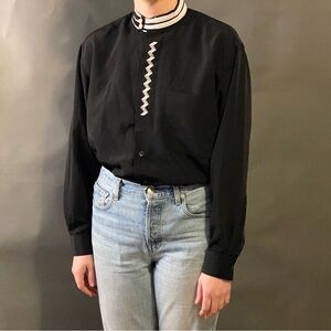 Husky Club Long Sleeve Button-Up Shirt Mens Small